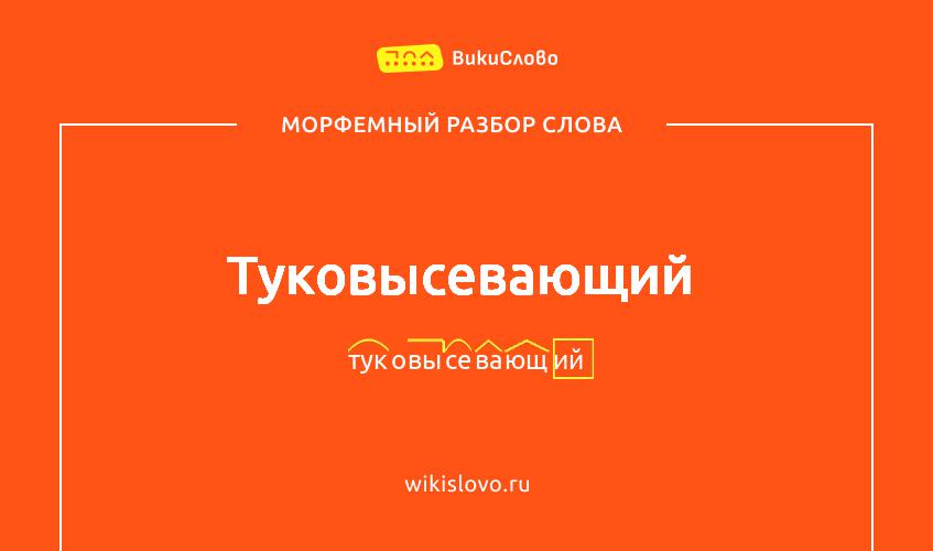 Морфемный разбор слова туковысевающий