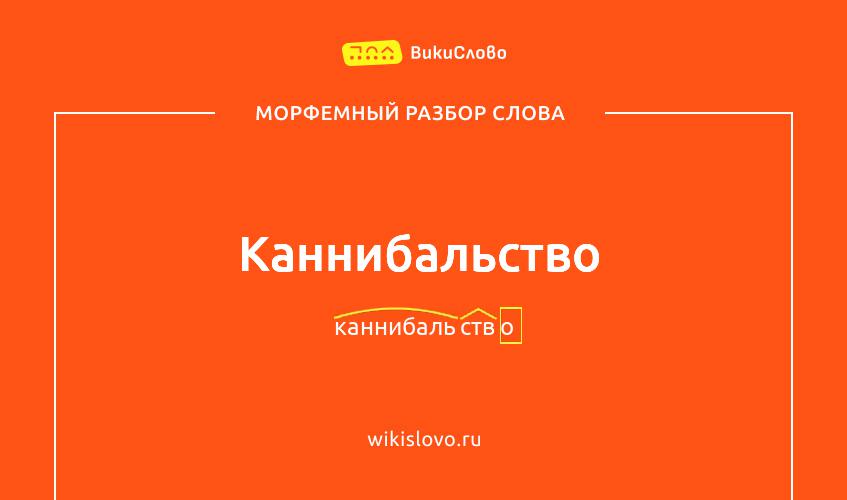 Морфемный разбор слова каннибальство