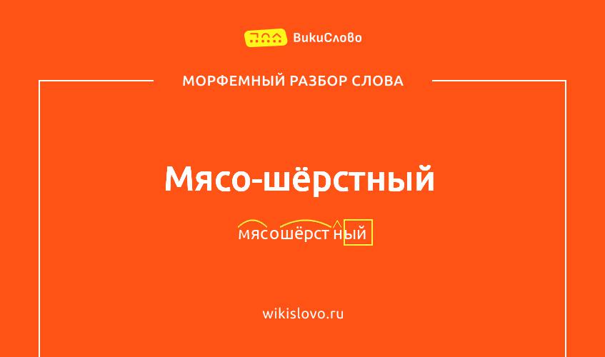 Морфемный разбор слова мясо-шёрстный