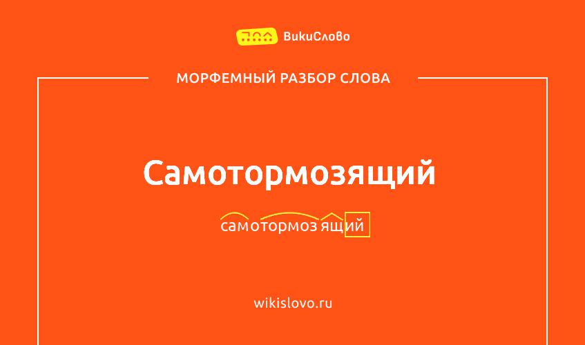 Морфемный разбор слова самотормозящий