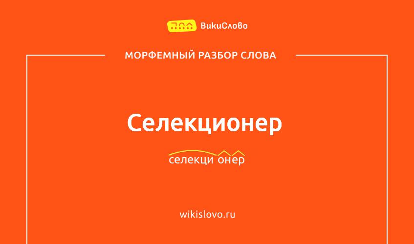 Морфемный разбор слова селекционер
