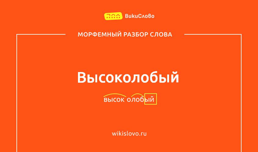 Морфемный разбор слова высоколобый