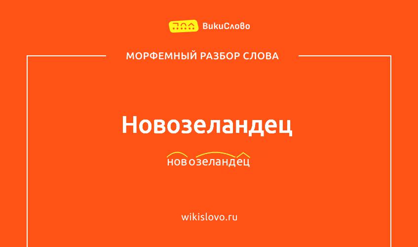 Морфемный разбор слова новозеландец