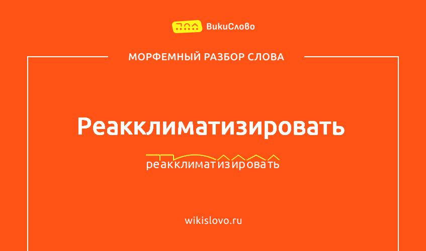 Морфемный разбор слова реакклиматизировать