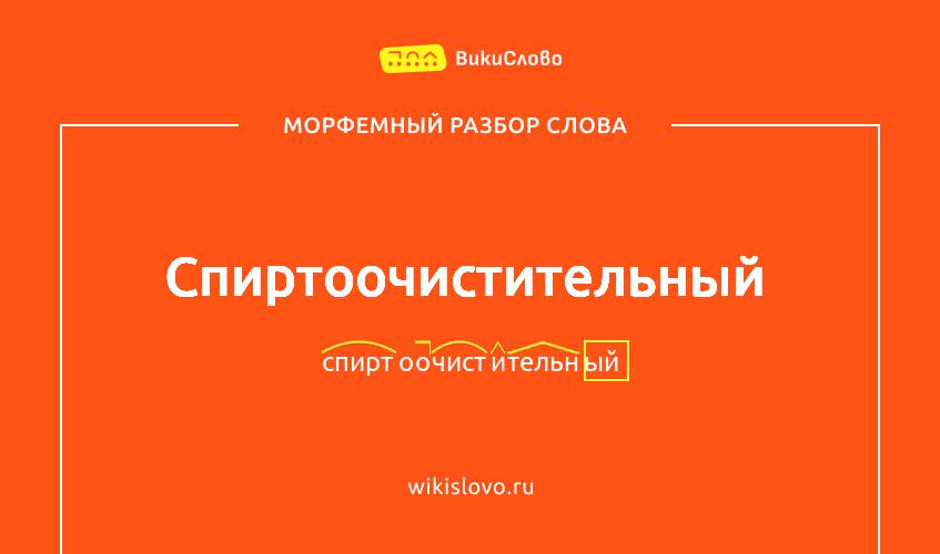 Морфемный разбор слова спиртоочистительный