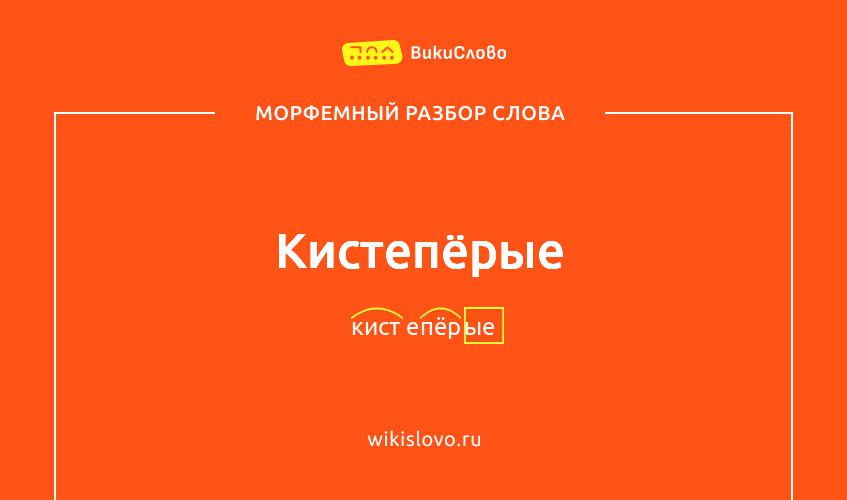 Морфемный разбор слова кистепёрые
