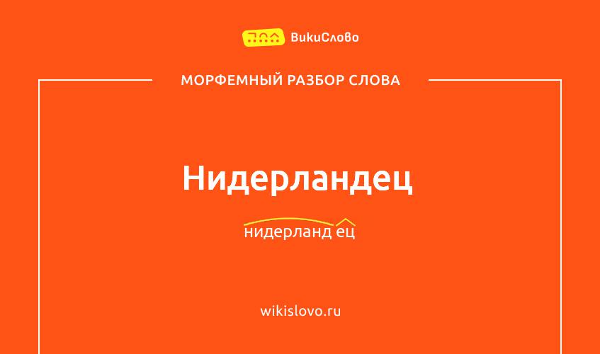 Морфемный разбор слова нидерландец