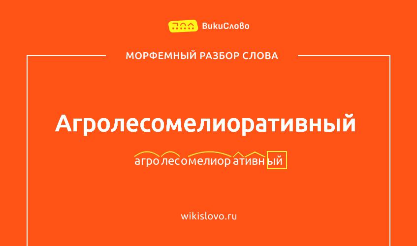 Морфемный разбор слова агролесомелиоративный