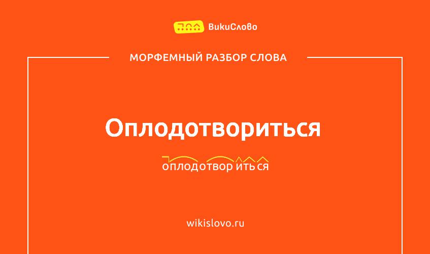 Морфемный разбор слова оплодотвориться