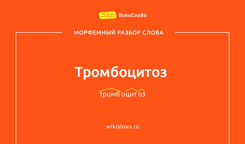 Морфемный разбор слова тромбоцитоз