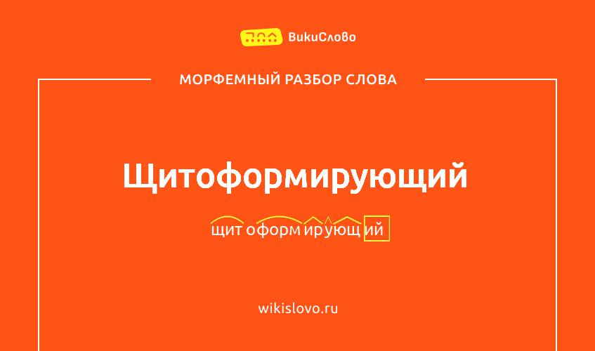 Морфемный разбор слова щитоформирующий