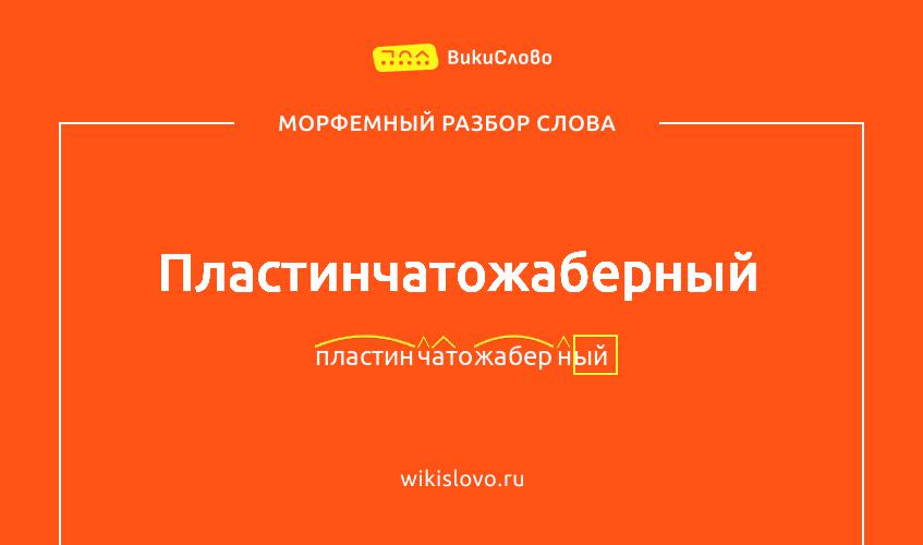 Морфемный разбор слова пластинчатожаберный