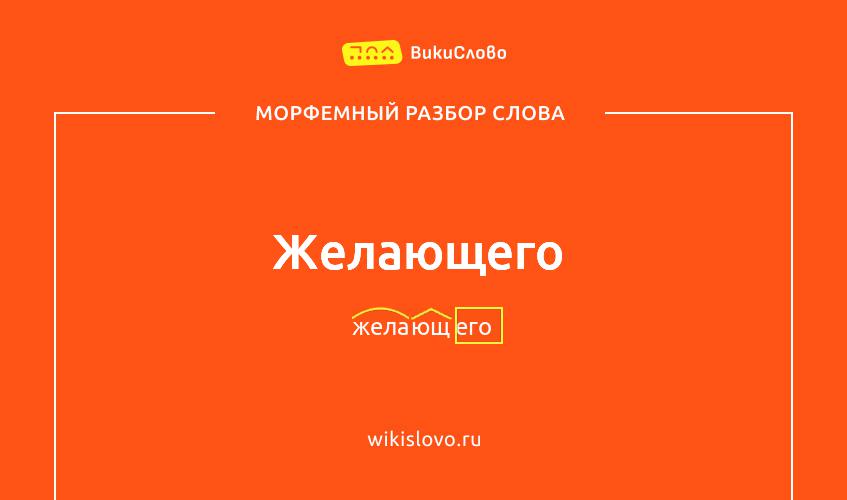 Морфемный разбор слова желающего