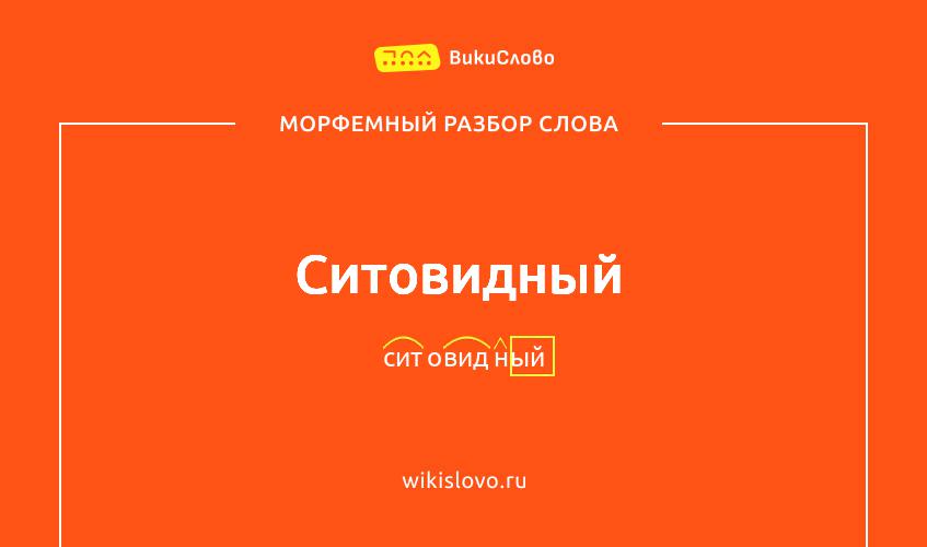 Морфемный разбор слова ситовидный