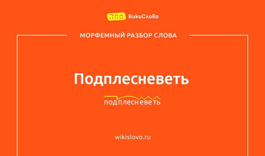Морфемный разбор слова подплесневеть