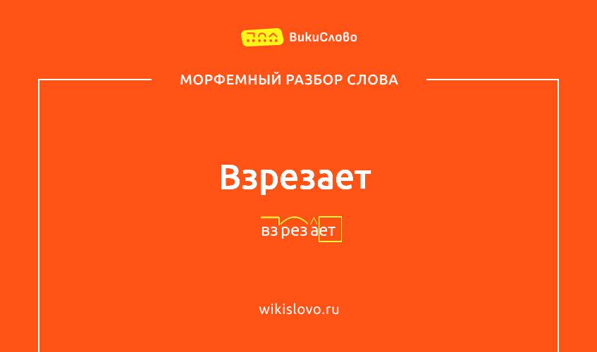 Морфемный разбор слова взрезает