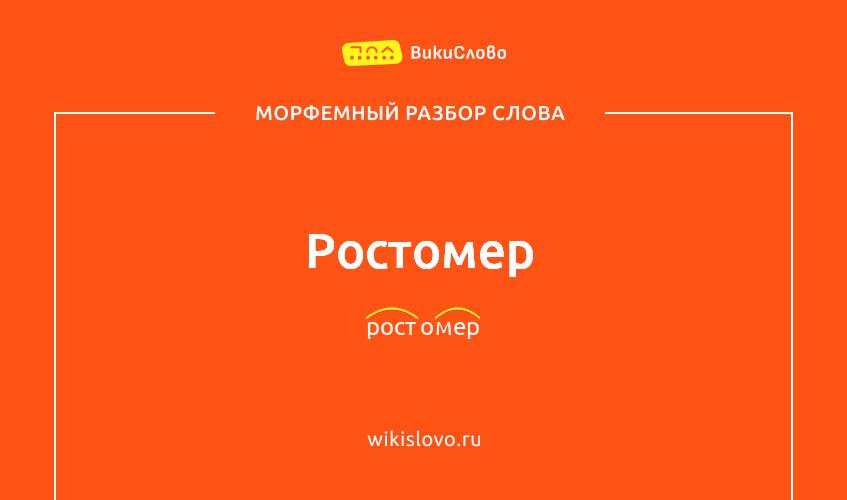 Морфемный разбор слова ростомер