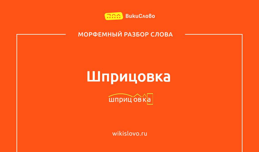 Морфемный разбор слова шприцовка
