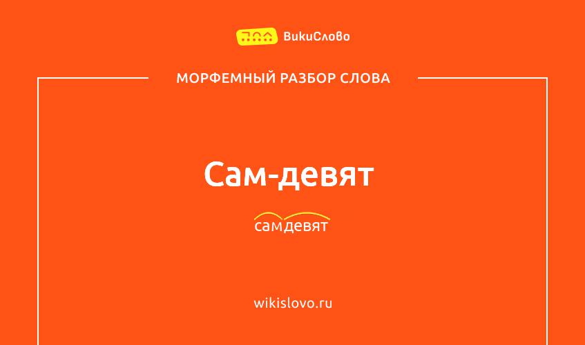 Морфемный разбор слова сам-девят