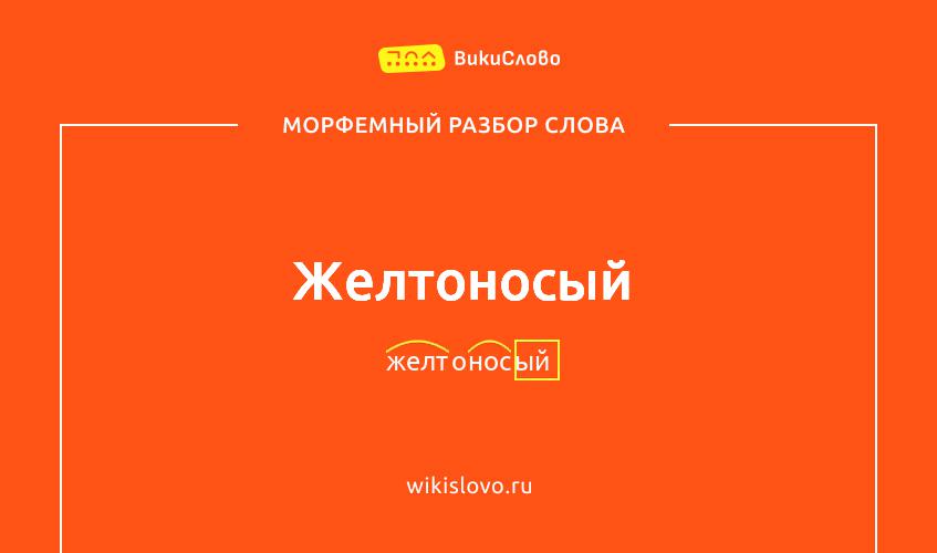 Морфемный разбор слова желтоносый