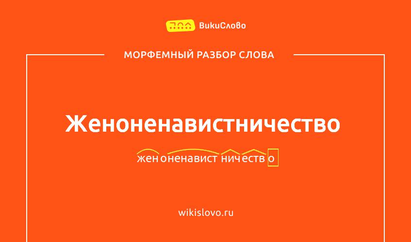 Морфемный разбор слова женоненавистничество