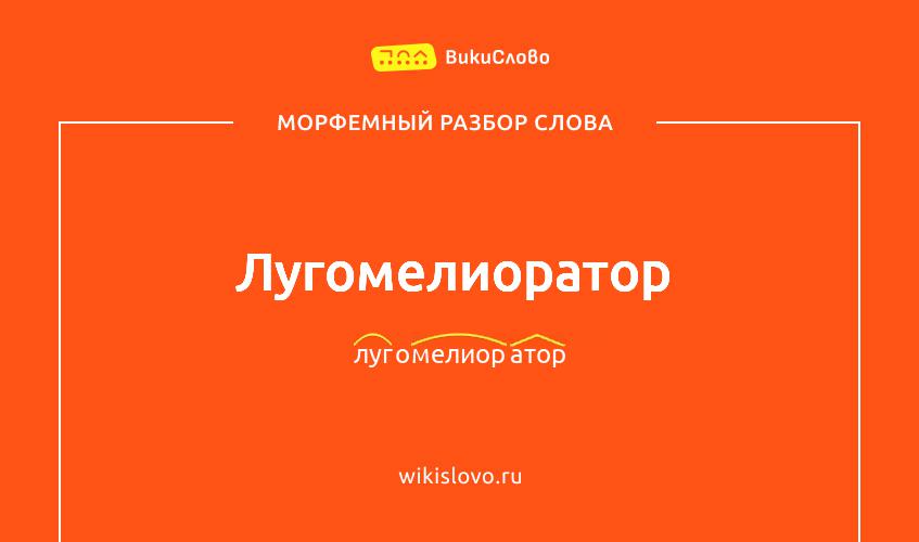 Морфемный разбор слова лугомелиоратор