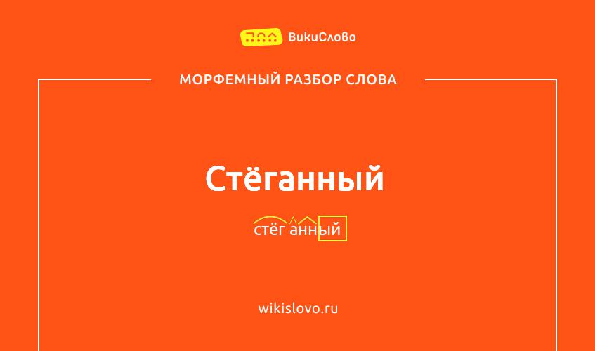 Морфемный разбор слова стёганный