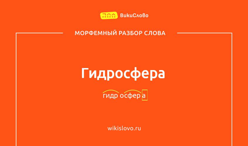 Морфемный разбор слова гидросфера