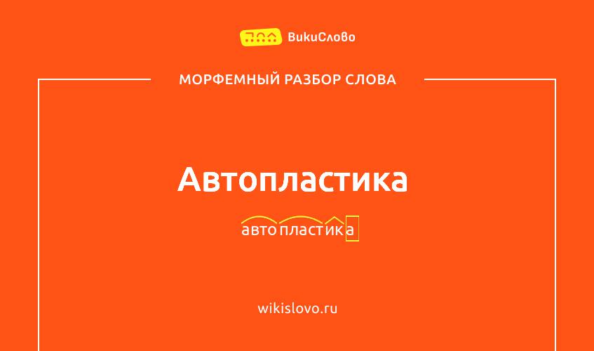 Морфемный разбор слова автопластика