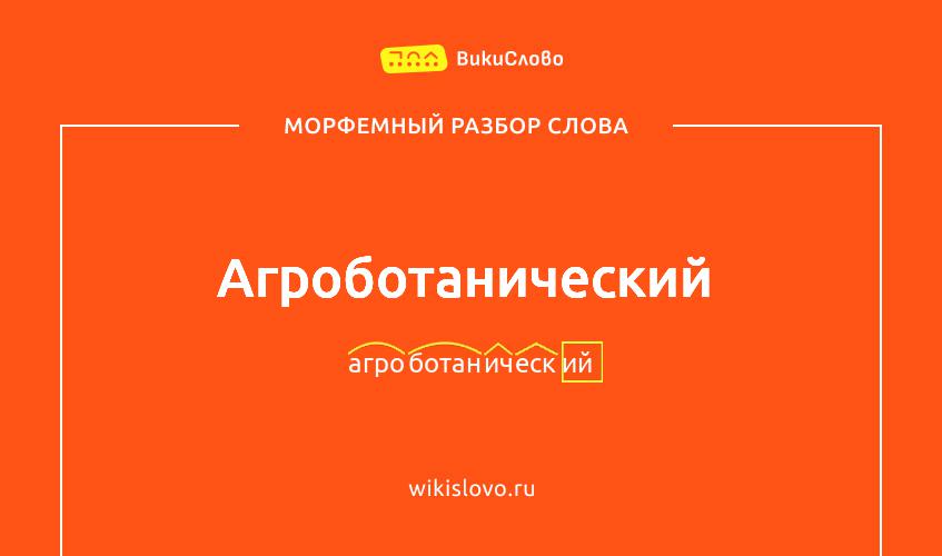 Морфемный разбор слова агроботанический