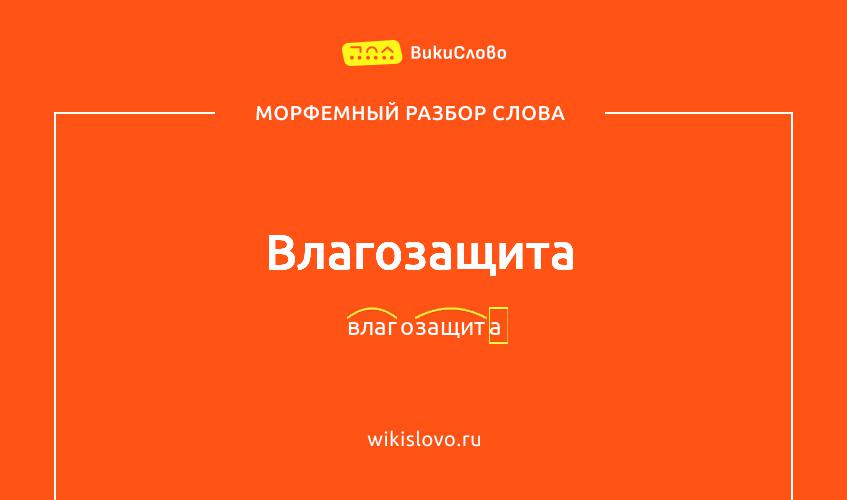 Морфемный разбор слова влагозащита