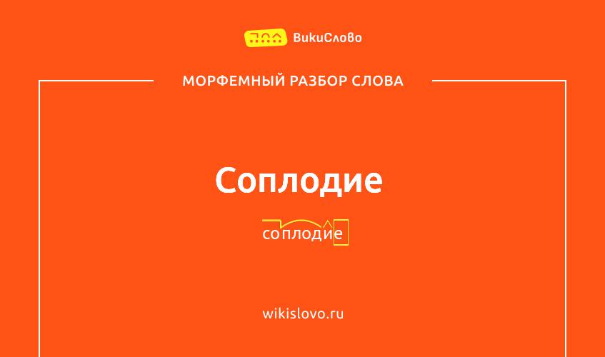 Морфемный разбор слова соплодие