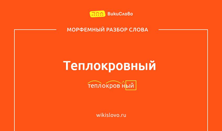 Морфемный разбор слова теплокровный