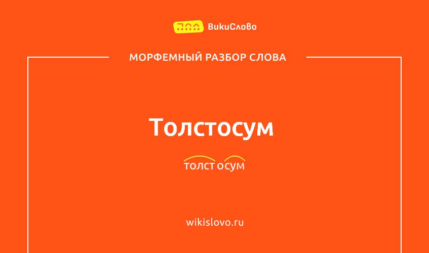 Морфемный разбор слова толстосум