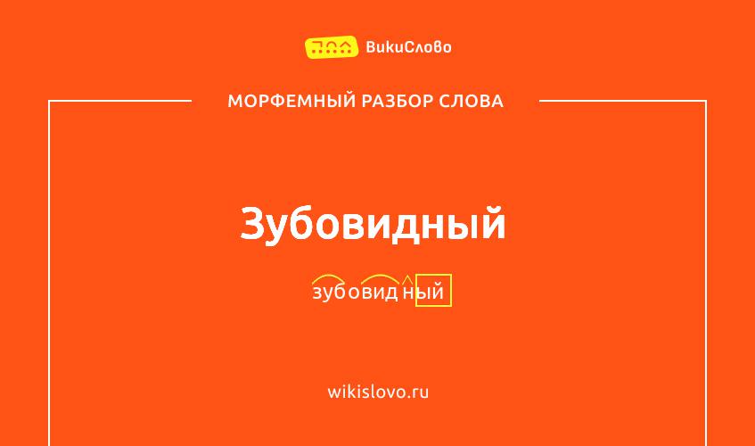 Морфемный разбор слова зубовидный