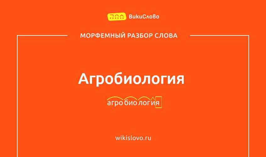 Морфемный разбор слова агробиология