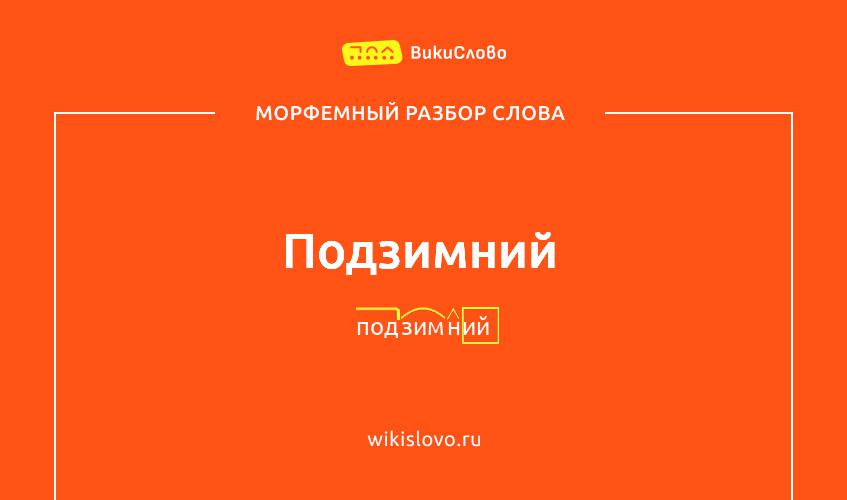 Морфемный разбор слова подзимний