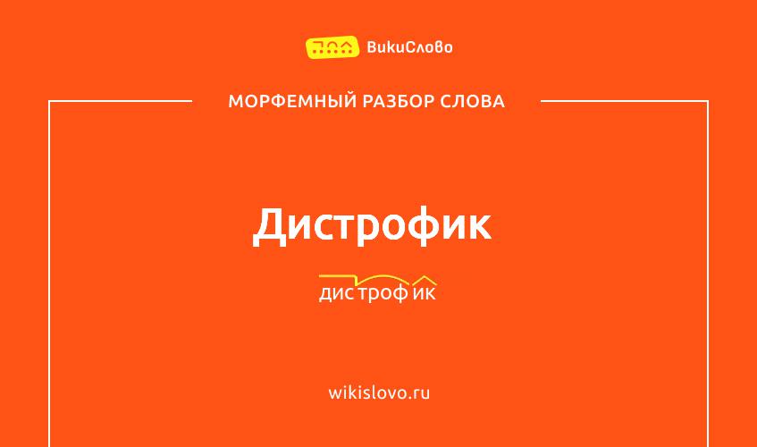 Морфемный разбор слова дистрофик