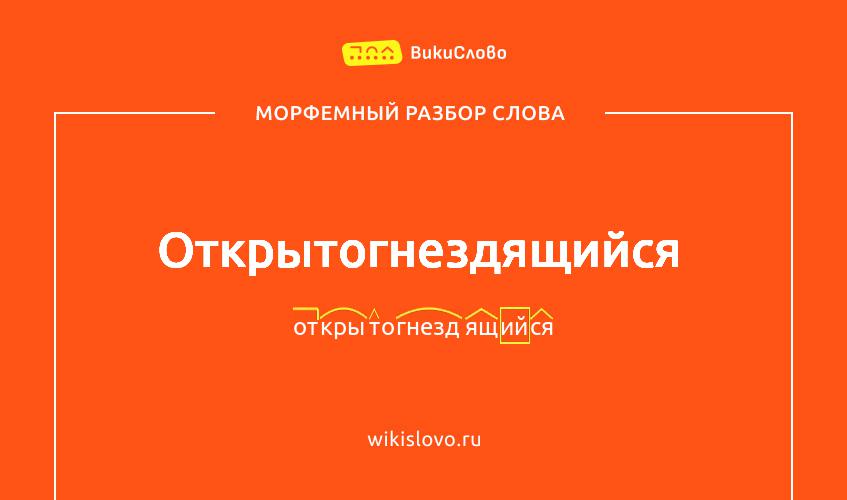 Морфемный разбор слова открытогнездящийся