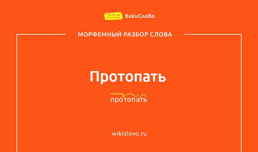 Морфемный разбор слова протопать