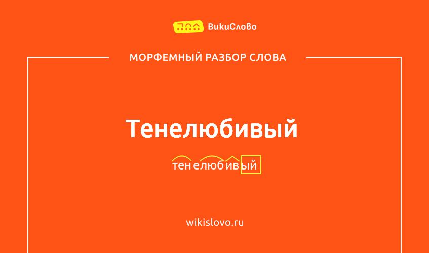 Морфемный разбор слова тенелюбивый
