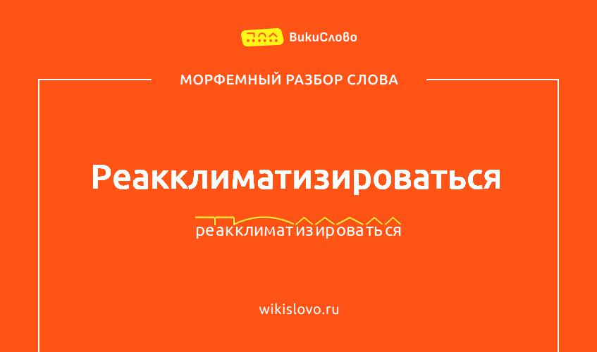 Морфемный разбор слова реакклиматизироваться