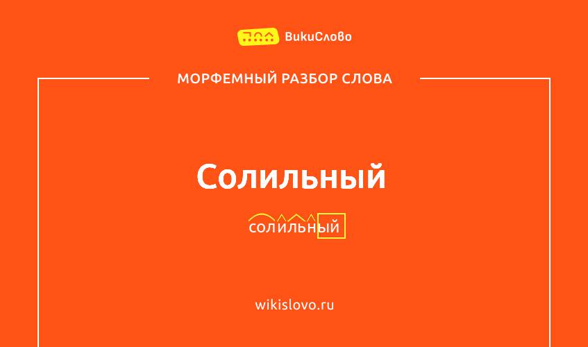 Морфемный разбор слова солильный