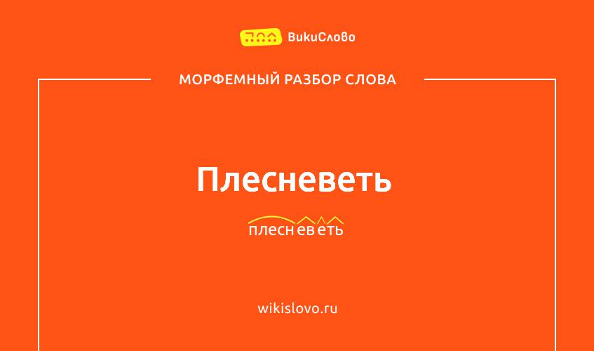 Морфемный разбор слова плесневеть