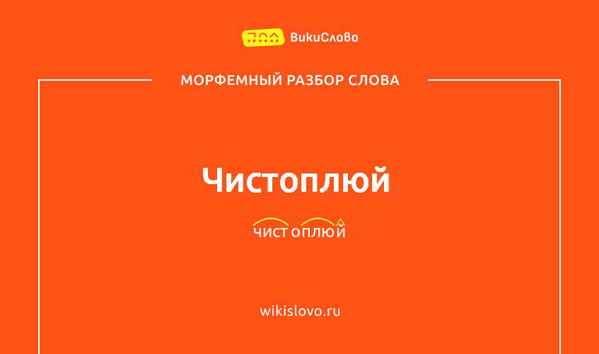 Морфемный разбор слова чистоплюй