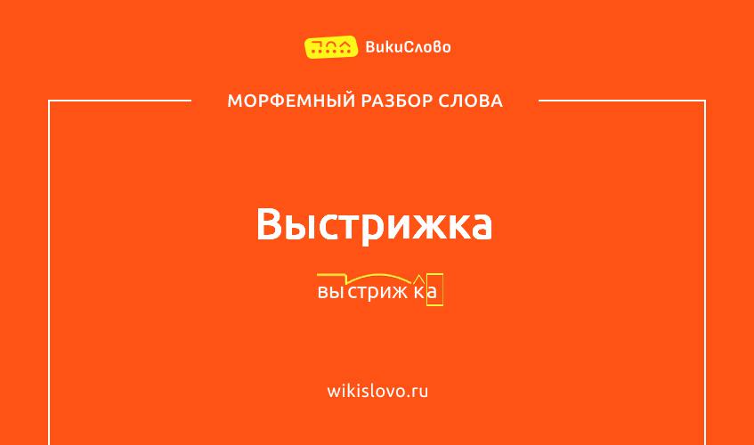 Морфемный разбор слова выстрижка
