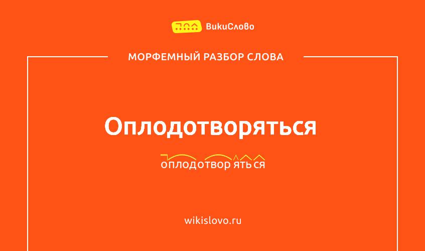 Морфемный разбор слова оплодотворяться