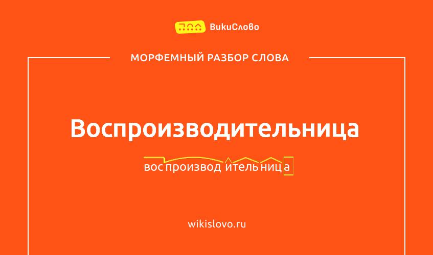 Морфемный разбор слова воспроизводительница