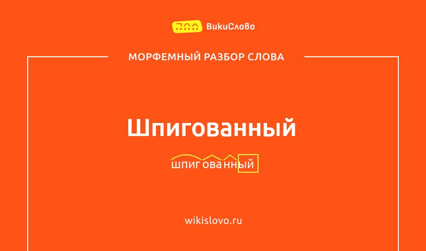 Морфемный разбор слова шпигованный