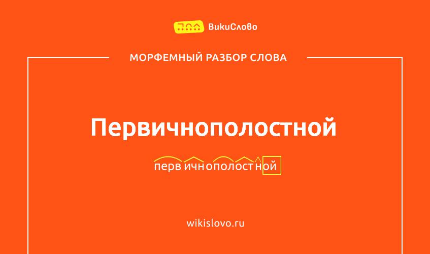Морфемный разбор слова первичнополостной